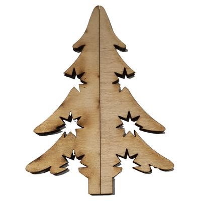 Christmas Tree Decorations for Decoupage, Wooden, Plywood, 10 Pcs. Z65