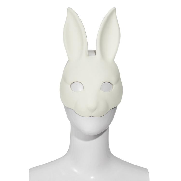 Velká bílá králičí maska z PU kůže pro dospělé a teenagery Halloweenské a velikonoční párty potřeby Projekt DIY dekorace