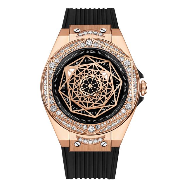 Dámské luxusní hodinky 36mm dámské náramkové hodinky Quartz Luminous vodotěsný silikonový řemínek 112ks Crystal