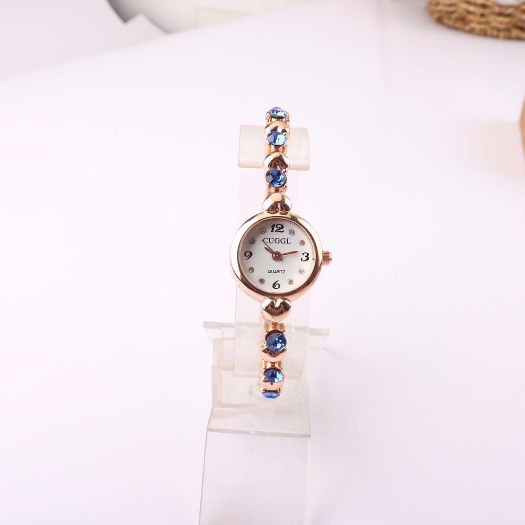 

Rose Gold Women s Quartz Watch with Thin Steel Band & Diamond-Set Hands синій