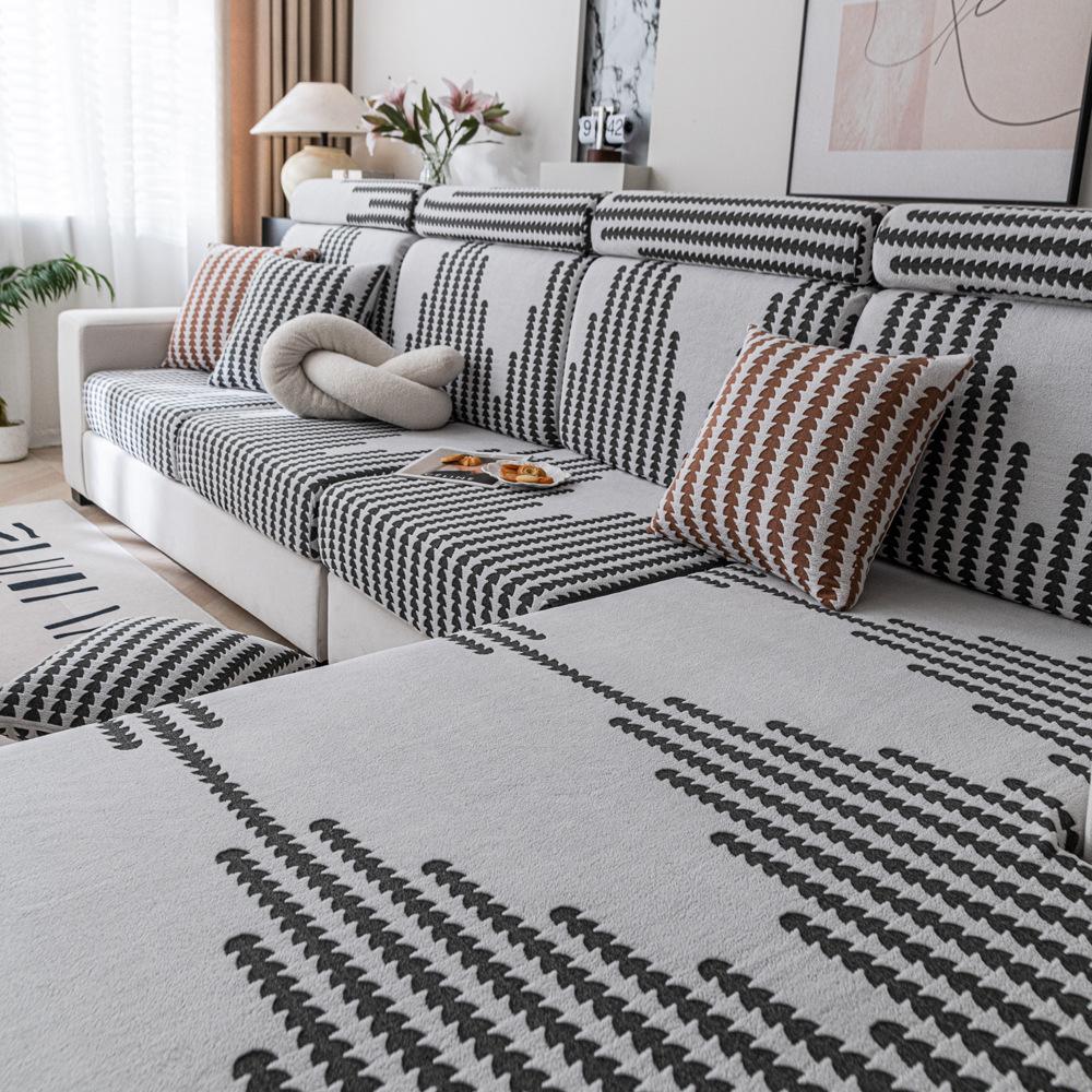 All-season Universal Non-slip Chenille Sofa Cover Simple Design Full Package Cat Scratch-resistant Cross-border