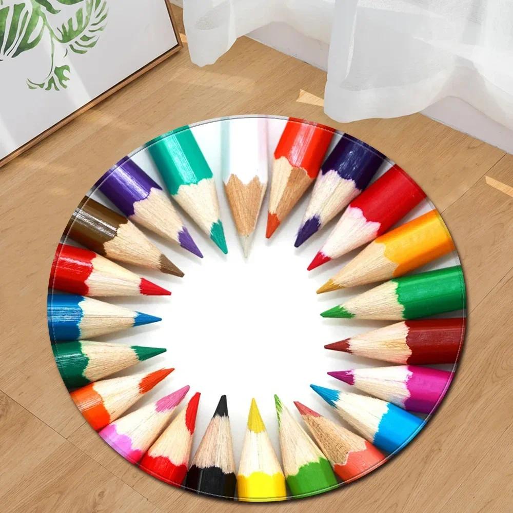 Colorful Trippy Rainbow Swirl Modern Round Carpet Circle Area Rug For Bedroom Living Room Decor Floor Mats Computer Chair Mat