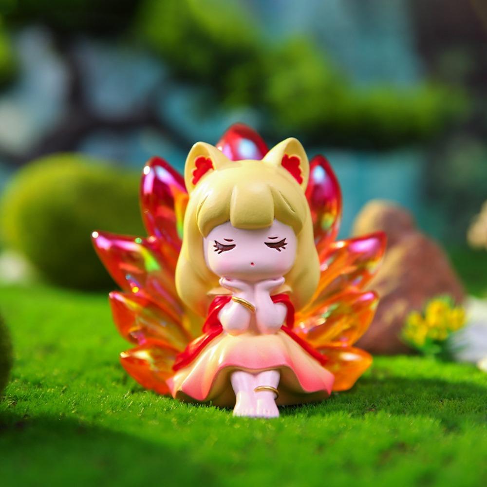 Colorful Bunny Series Model Toy Cartoon Ancient Costume Girl Doll  Desktop Ornament