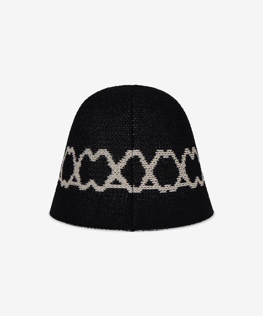 Bajal Va Curved Logo Jacquard Bucket Hat Black
