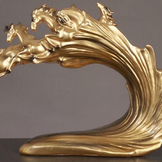 Success Horse Ornament Artistic Good Luck Horse Figurine Resin Modern Horse Statue for Home TV Stand Desk Wine Cabinet Decoration