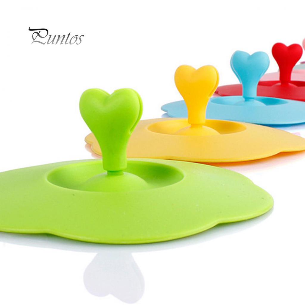 Heart Handle Anti-Dust Coffee Mug Glass Cup Cover Lid