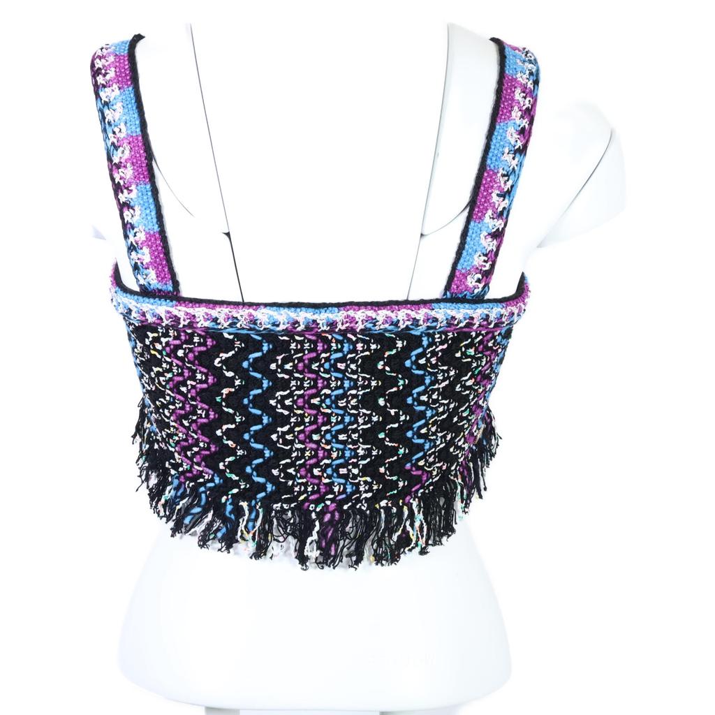 CHANEL [Good condition/Domestic regular] P70458K10051 CC Logos plate tweed bustier/ tops 34 Black / multicolorUsed