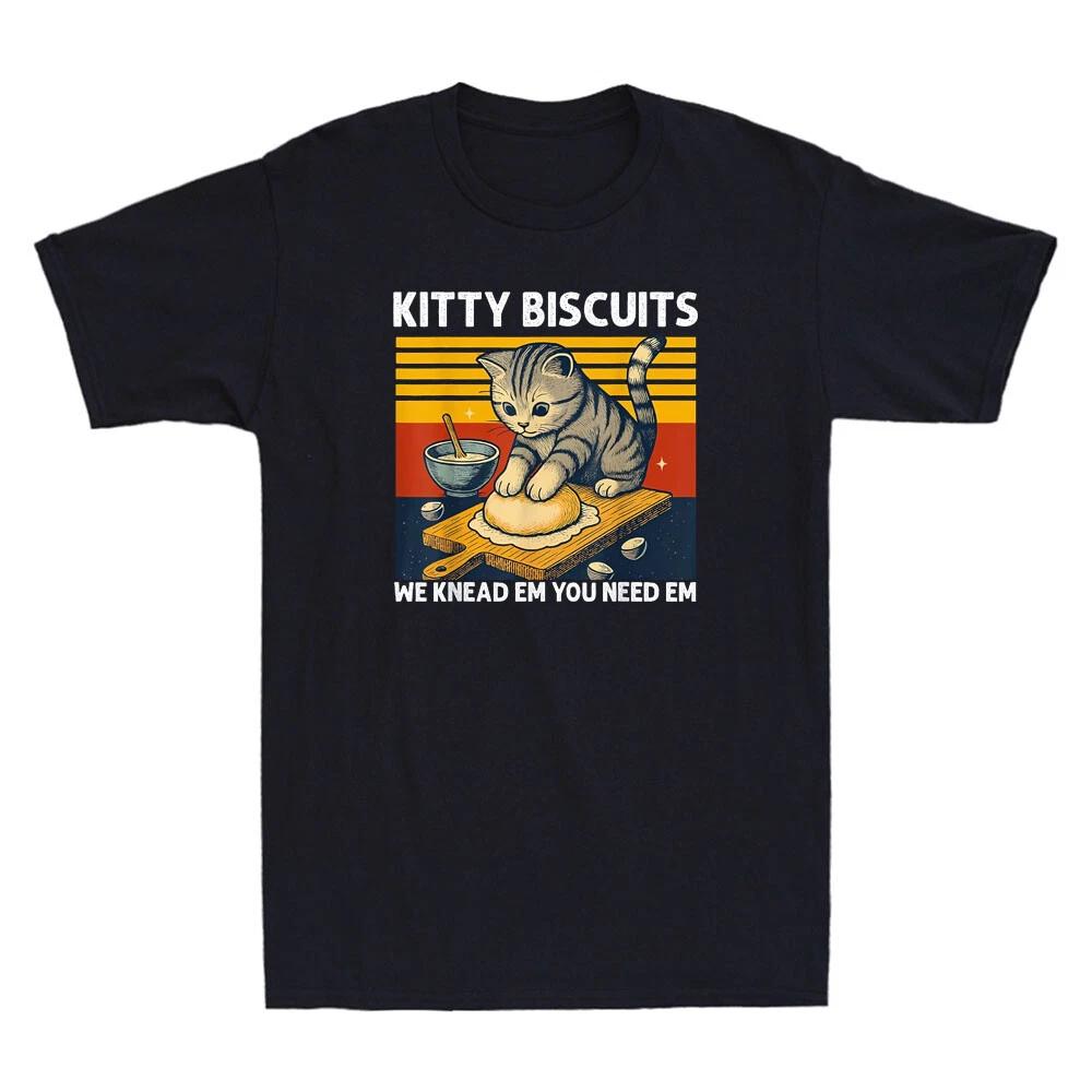 Kitty Biscuits We Knead Em You Need Em Funny Cat Baking Meme Quote Men s T-Shirt L