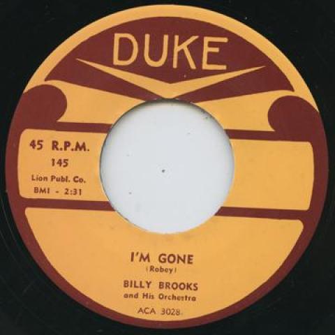 

7inch Record BILLY BROOKS - I m Gone / Donna DUKE145 Duke 1955 UK Blues