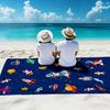 1pc Cartoon Space Theme Ultra-Soft Beach Towel | Astronaut, Rocket, Planet Print, Microfiber, Quick-Dry, Super Absorbent