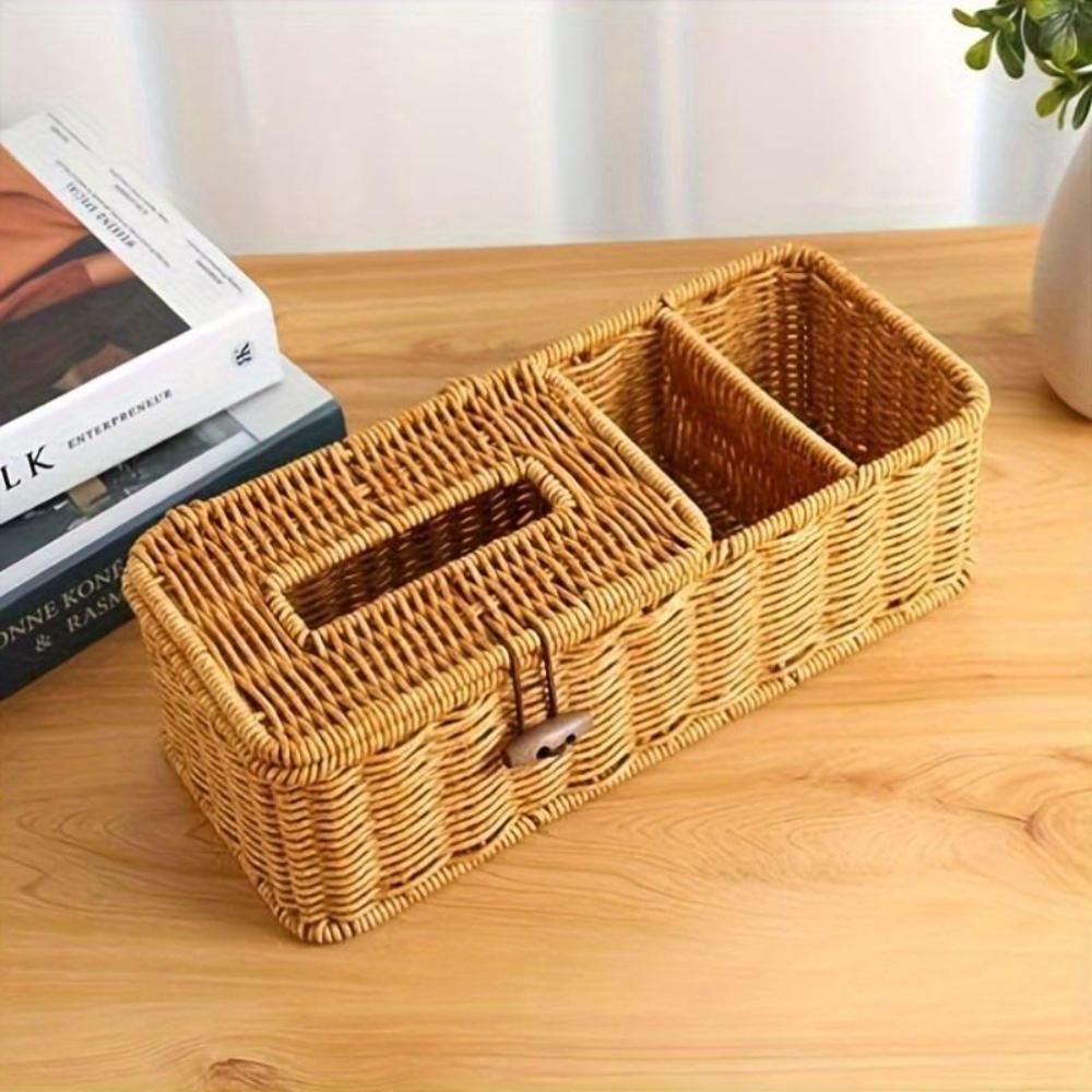 Woven Tissue Box Cover Breathable Design Tissue Dispenser New Paper Towel Holder Desktop