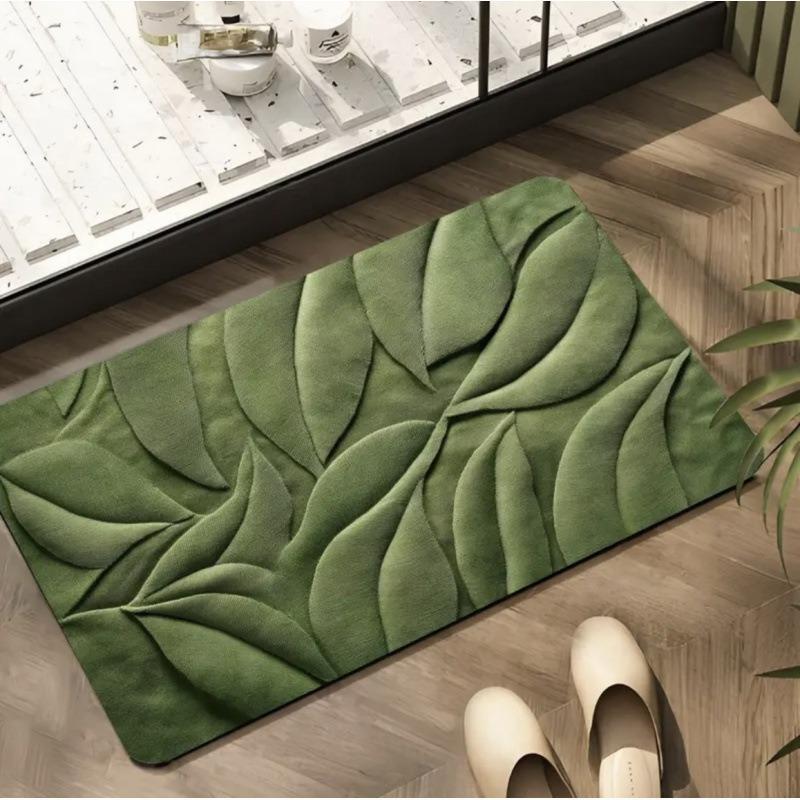 3D Leaf Bath Floor Mat Anti Slip and Stain Resistant Floor Mat Kitchen Anti Fouling Floor Mat