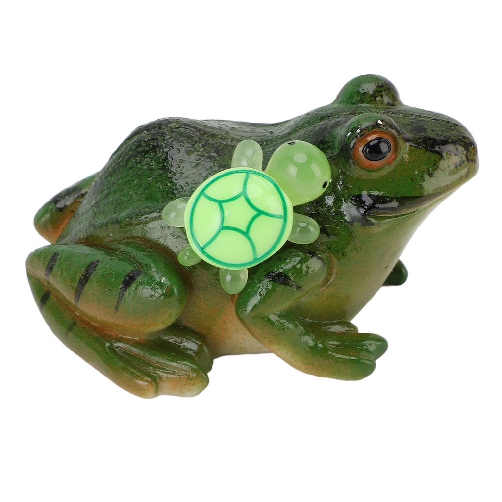 Žabí figurka Roztomilá Zábavná Pryskyřičná Žába se Želvou Socha pro Patio Zahradní Ornament