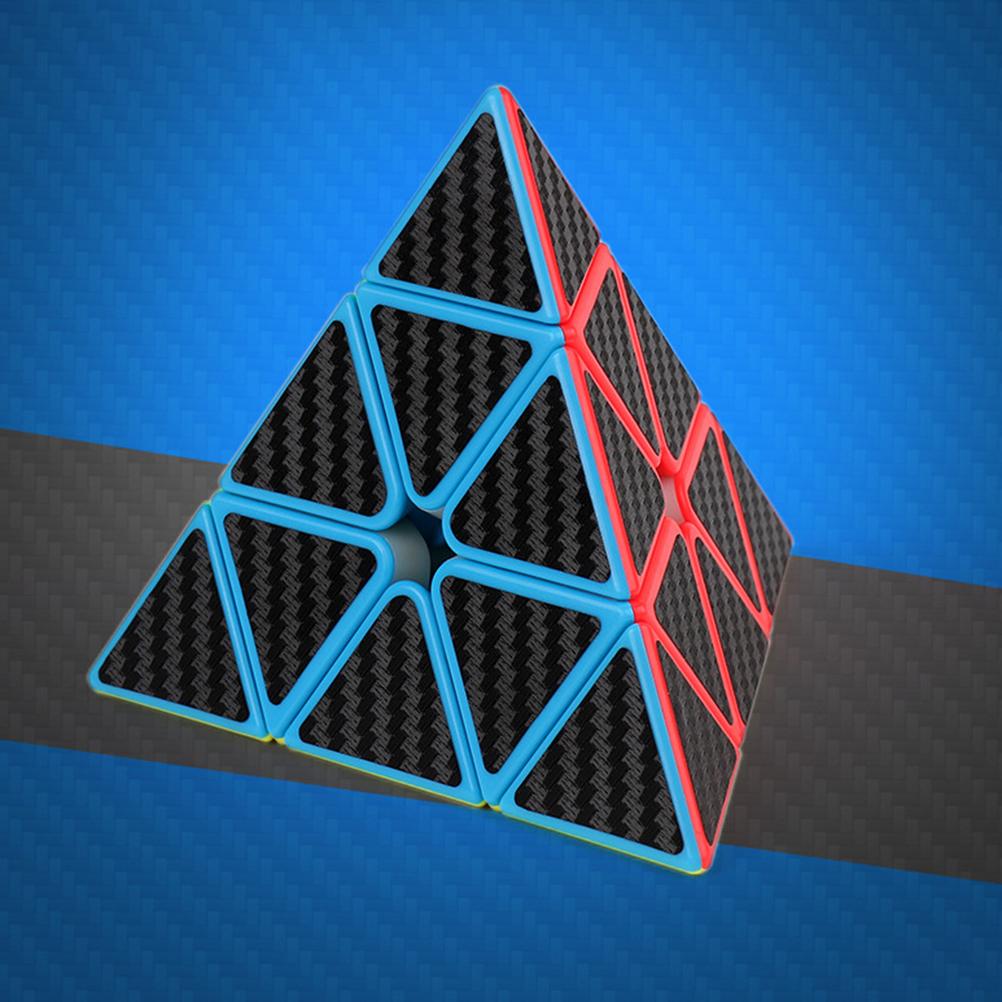 Pyramid Speed Cube Triangle Carbon Fiber Speed Cube Twisty Puzzle Toy for Kids  Intelligence