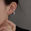 Simple Blue Zircon Cross Star Pendant Clip Earrings for Women Girls Fashion No Piercing Ear Cuff Wedding Party Jewelry Gift