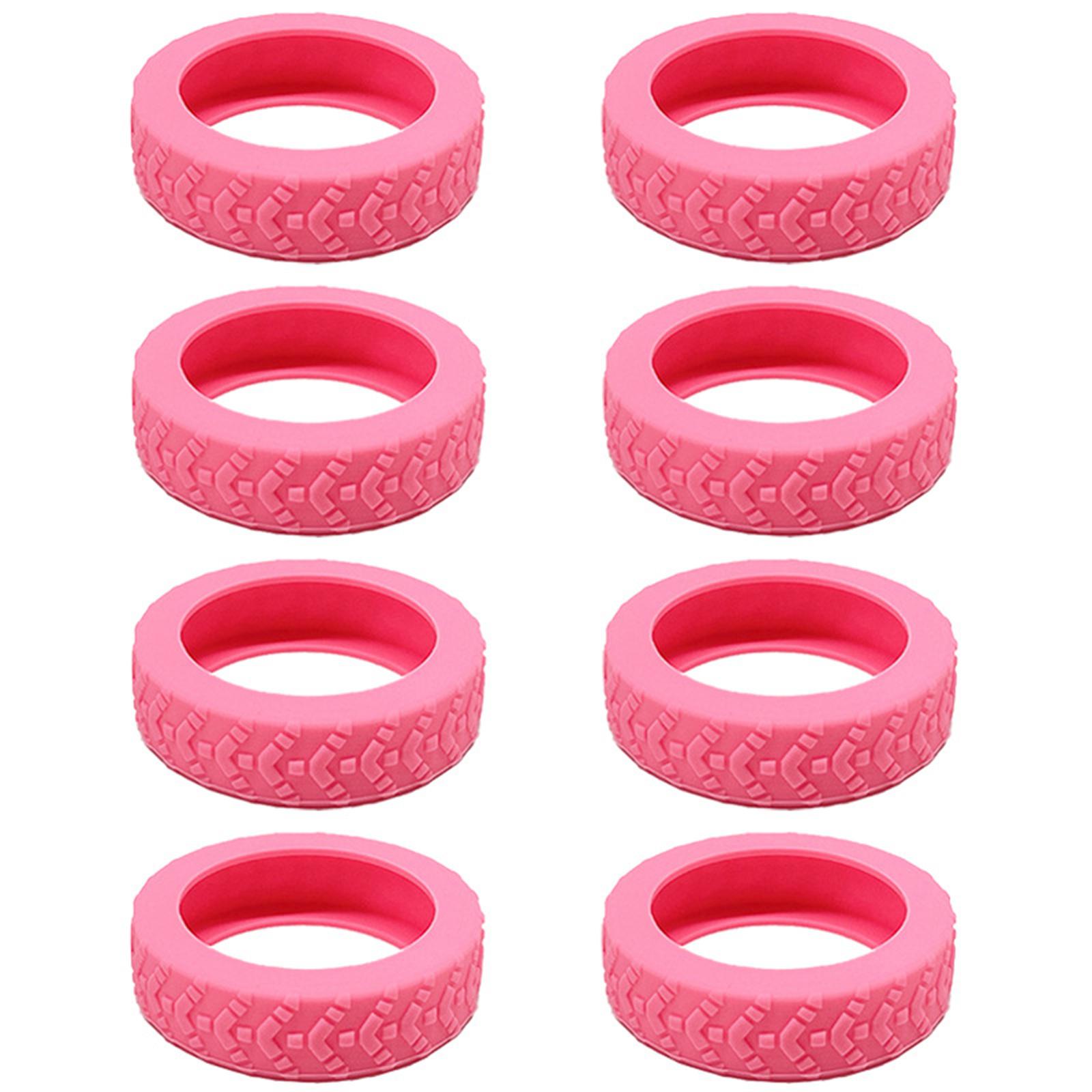 

8 шт. Защитите колеса вашего багажа с помощью прочных силиконовых чехлов, которые уменьшают шум при качении розовый