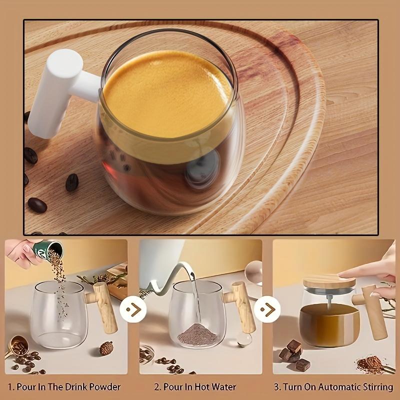 Self Stirring Coffee Cup 400ml Electric Stirring Mug Self Mixing Mug Glass Waterproof Automatic Electric Protein Powder Mix Cup