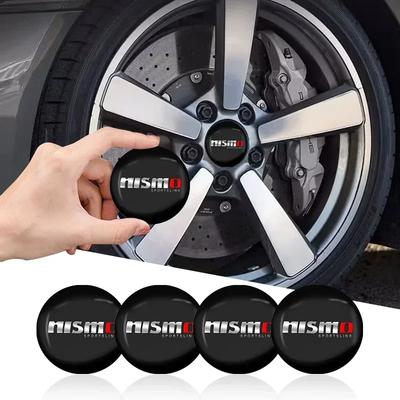 2025 For Nissan 4Pcs 56mm Car Wheel Center Hub Caps Logo Sticker For Nissan Nismo Qashqai J10 Juke Micra Leaf Sentra Patrol Y61