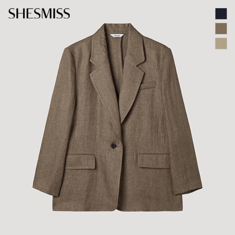 [shs Miss] Linen One Button Jacket Swwjkp21010