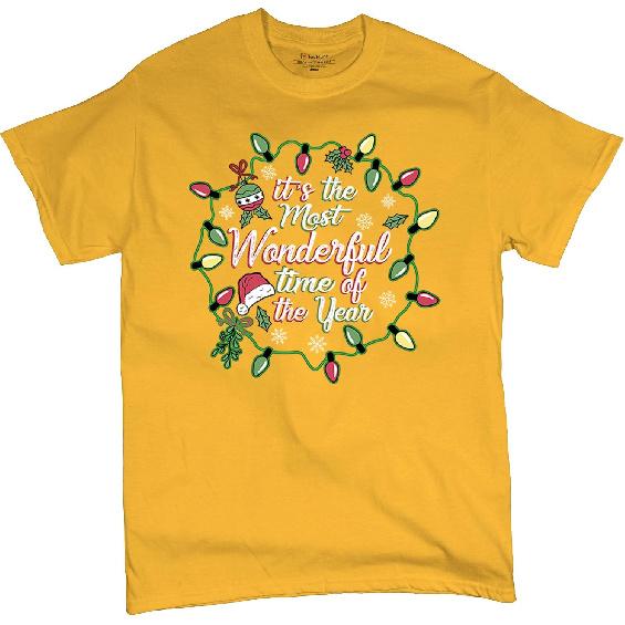 It's The Most Wonderful Time of The Year T-Shirt Christmas Lights Holiday Spirit Festive Season Jolly AF Men's Tee
