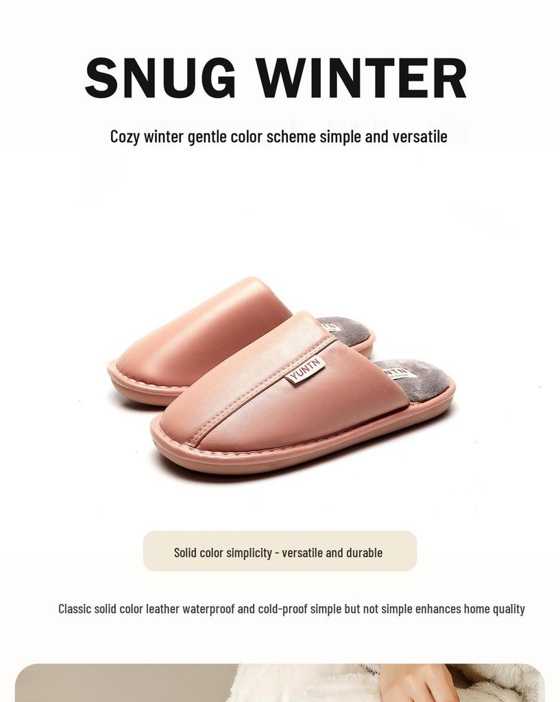 Wolken Wasserdichte Rutschfeste Baumwollpantoffeln - Weiche Sohle Indoor Warm PU-Leder für Paare, Männer & Frauen - Perfekt für Herbst & Winter