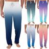 Herren Freizeit-Pyjamahose mit Taschen | Krawatte, Farbverlauf bedruckt, Leinwandbindung, lockere Passform elastischer Bund für Zuhause