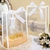 8pcs Clear Plastic Gift Bag with Ribbon Treat Bags Party Favor Bags Handbag Thank You Bags with Handle Gift Wrap Bags Gift Packaging Bag