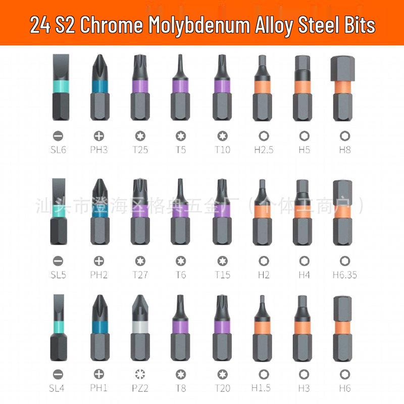24-in-1 Ratchet Screwdriver Set with S2 Steel High-Hardness Bits for Multi-Purpose Use
