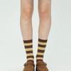 MARGESHERWOOD METAL STRIPE SOCKS_brown stripe