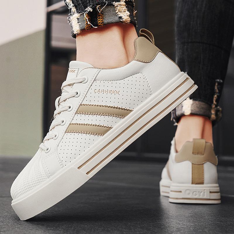 

Men s shoes 2025 spring new versatile little white shoes sports and leisure shell flat spring board shoes fashion breathable shoes 44