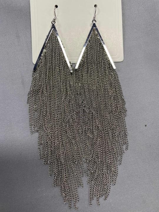 

Письмо геометрические серьги-крючки с бахромой модные темпераментные металлические серьги персонализированные простые серьги женские серебряный