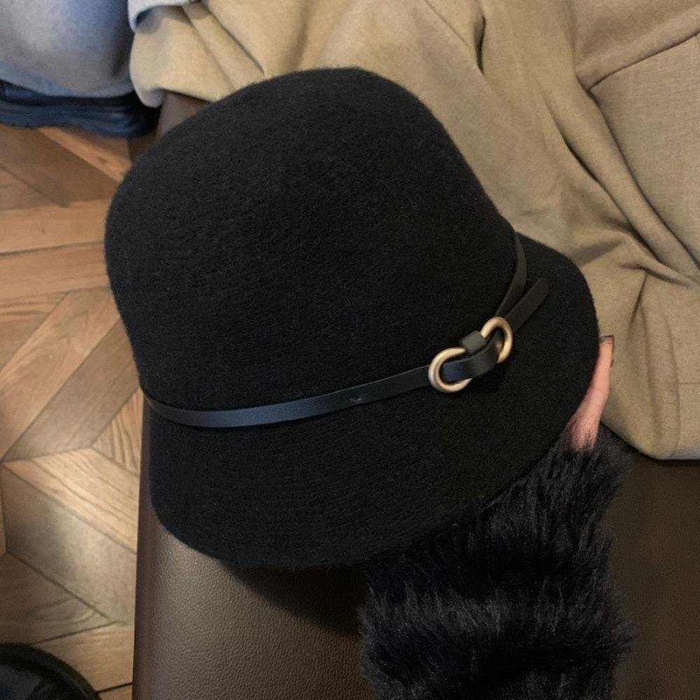 Woolen Wool Fisherman Hat Pure Color Basin Hat Casual Women's Formal hat  Autumn