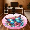 1pc butterfly flowers Round Chair mat Area Rug - Non-Slip, Floor Mat for Office, Bedroom, and Indoor Decor c1125181