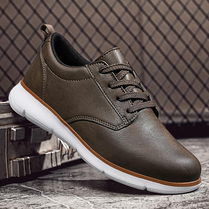 Spring Men's PU Leather Sneakers Business Casual Shoes for Man Outdoor Breathable Sneakers Male Fashion Loafers Walking Footwear