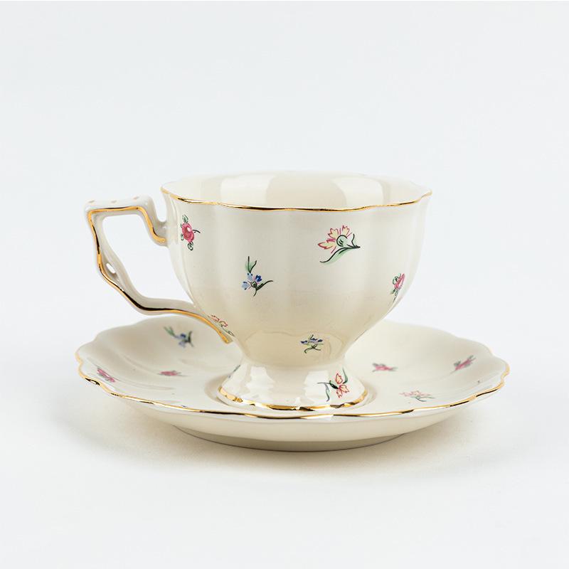 Vintage Ceramic Tea Set: British & French Style Coffee Cup and Saucer