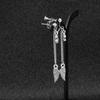 Neutral Style Stainless Steel Earrings Personalized Tassel Wing Earrings Earring Accessories Men and Women Pierced Ear Clips