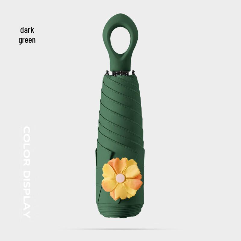 Nanqiao Ultra-light Five-Fold Macaron Sun/Rain Umbrella with Bud Heart Handle