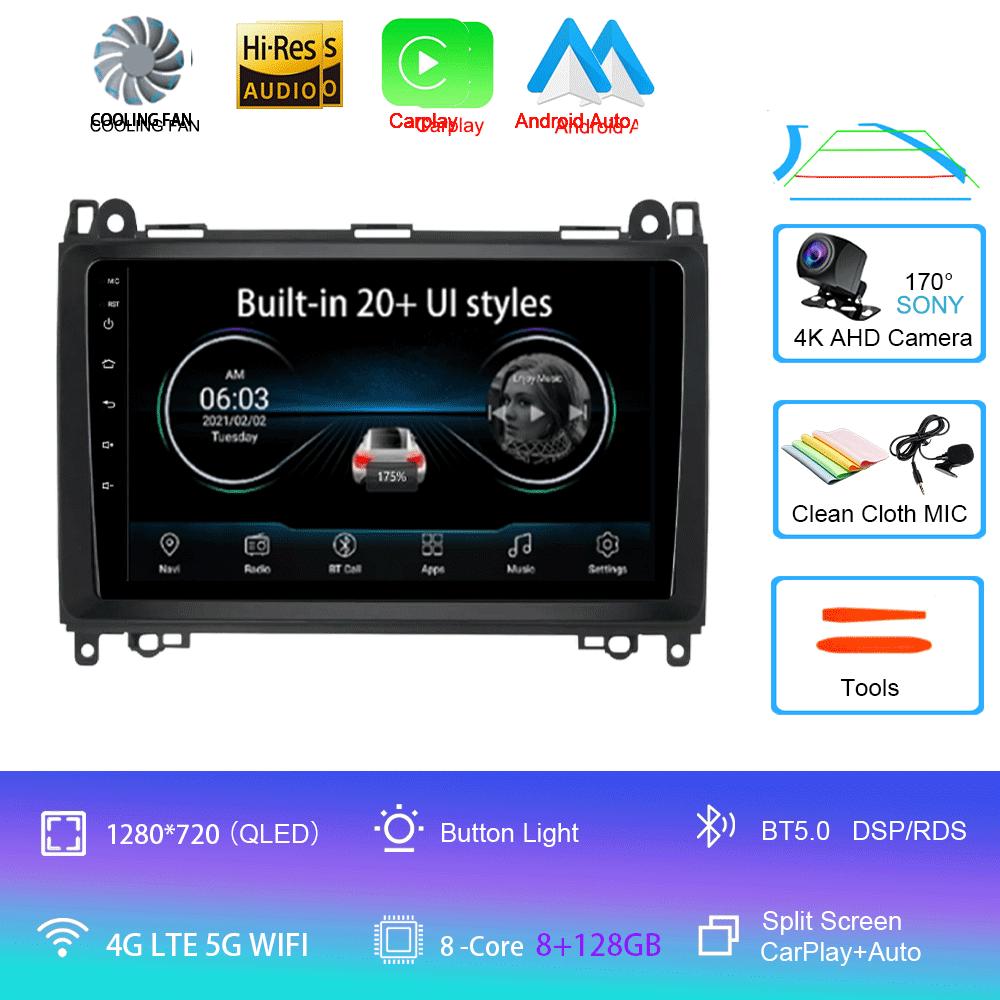 Android 14 Video Player 9'' For Mercedes Benz B200 Sprinter W906 W639 AB Class W169 W245 Viano Vito Car Radio Multimedia GPS DVD