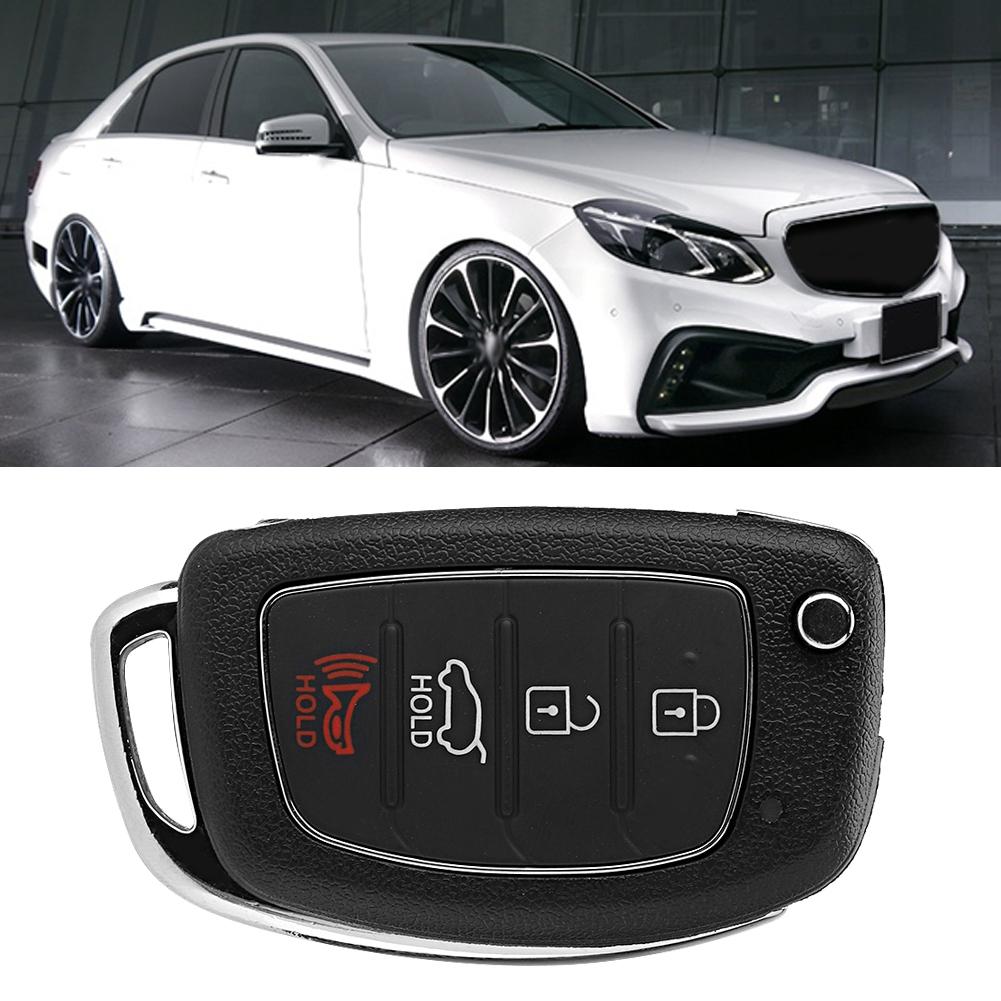 Flip 4 Button Remote Key Fob Case Shell Cover Fit For Hyundai Santa Fe (ix45) 2013 2014