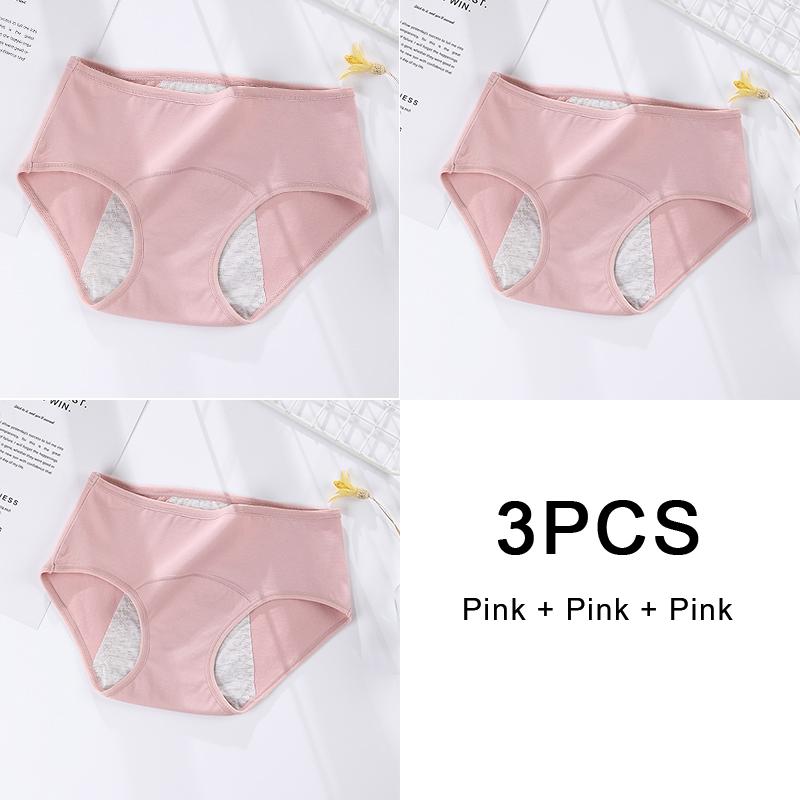 3PCS/set Women's menstrual briefs large flow postpartum water absorption leakproof briefs women's pure cotton menstrual briefs