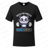 Funny Panda Gym Print T-Shirt Summer Tees for Men Women O-neck Casual Short Sleeve Weightlifting Installing Muscles Fashion Tops