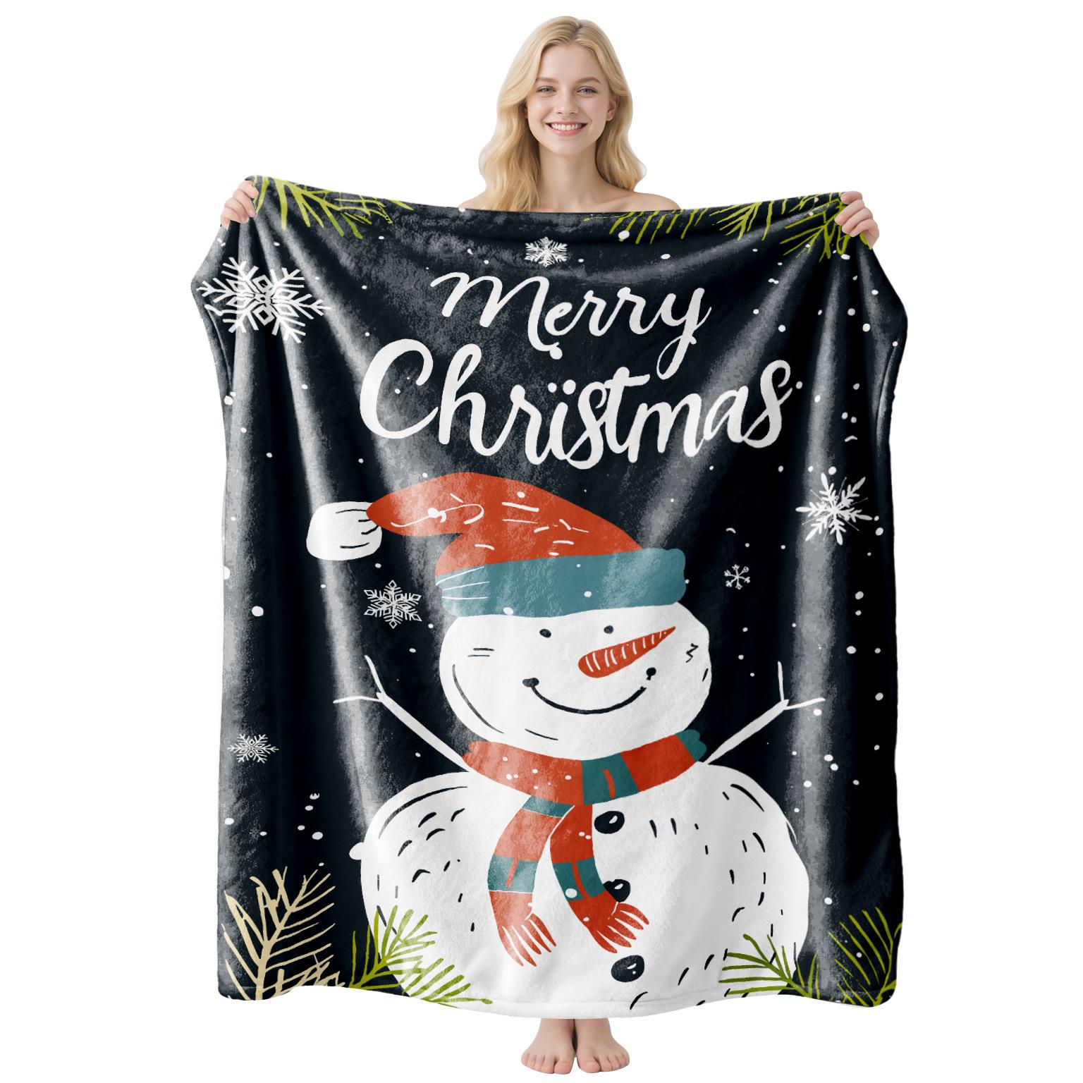 

2026 Snowman Christmas Flannel Blanket Is Universal in All Seasons 75*100 CM