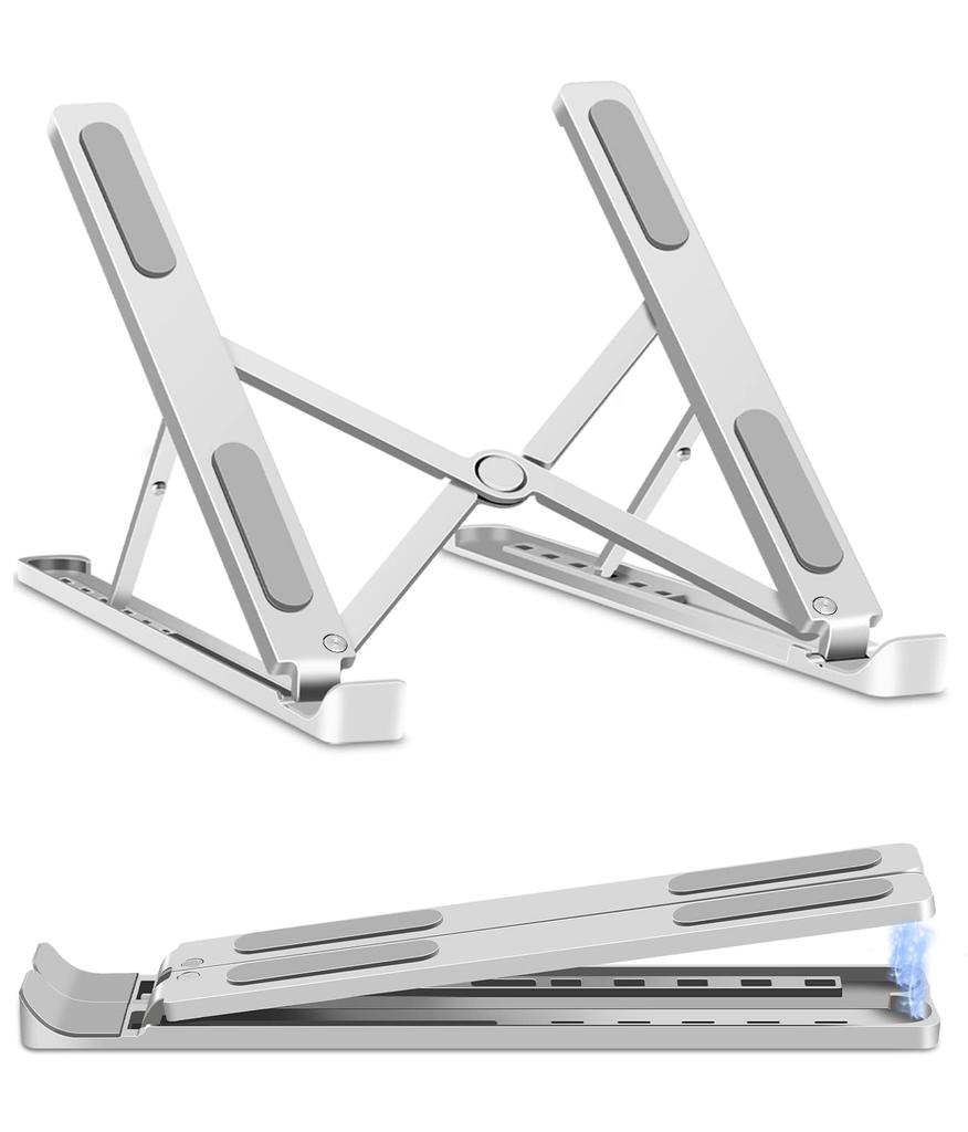 KKaMM Laptop PC Height Aluminum Relieves Back Pain and Stiff Improves Posture Stand, Stand, Foldable, Portable, Adjustable, Die-Cast, Ergonomic,