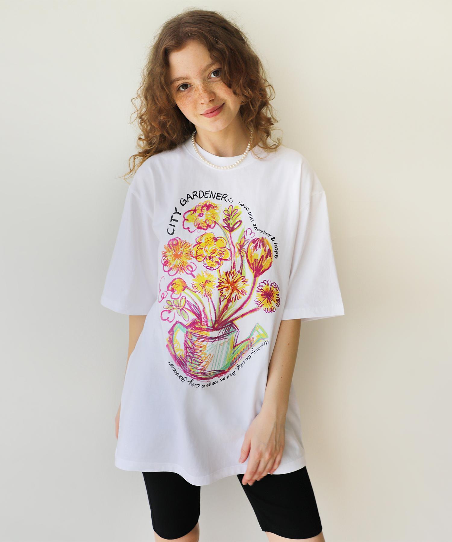 Gocori Joyful Doodle Oversize T-Shirts Doodle Oversized Short Sleeve Tee