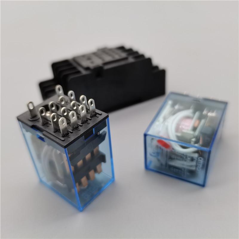 1Pc MY4NJ Electronic Micro Mini Electromagnetic Relay 5A 14PIN Coil 4DPDT With PYF14A Socket Base DC12V 24V AC110V 220V No base