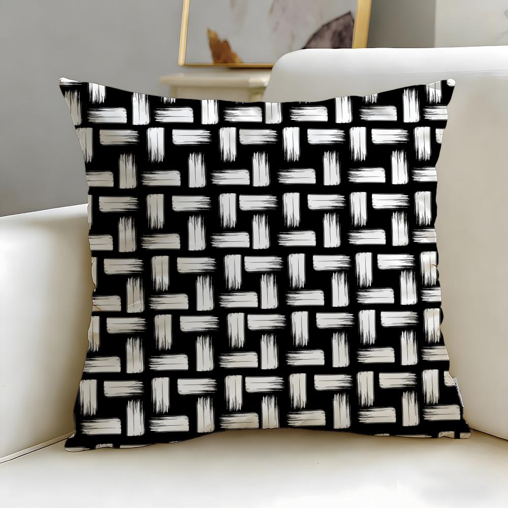 Classic Art Modern Geometric Style Cushion Cover Soft  EasyWash Pillow Case  Versatile for Couch Bed Travel and Office
