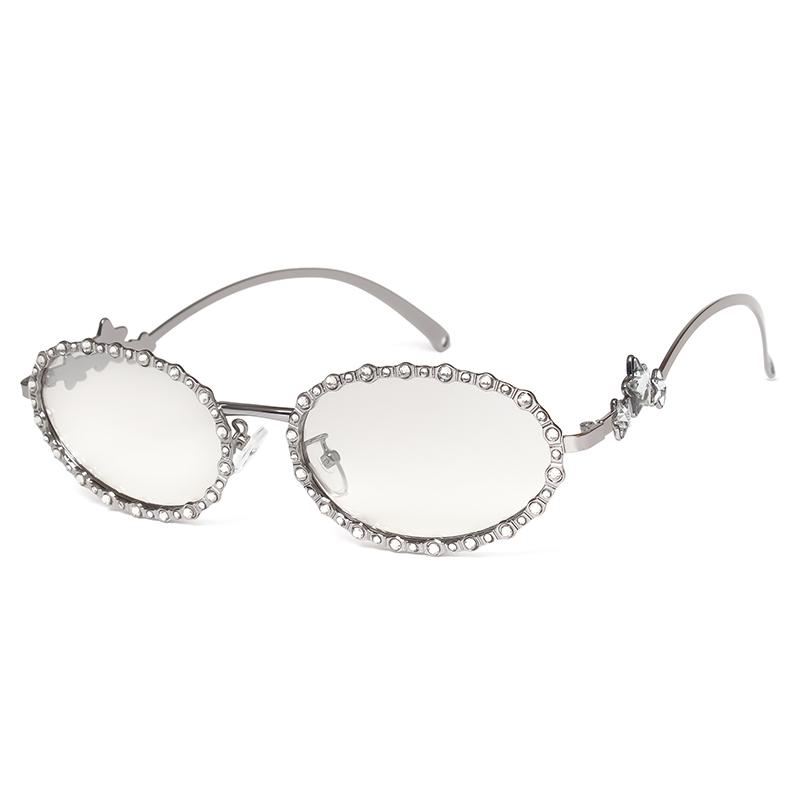 

Small Oval Diamond Sunglasses Fashion Y2k Star Metal Frame Trendy Sun Glasses Women Man Vintage Luxury Shades Eyewear As Picture