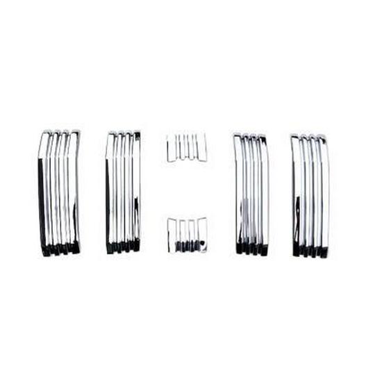 Prado 10-20 Grille Trim Strips: 3.5 Hood Bright Mesh Design