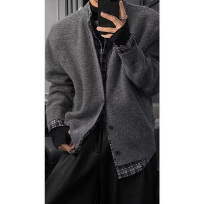 Men's Japanese Retro Knit Cardigan: Autumn/Winter Casual, Versatile, Loose-Fit Fashion