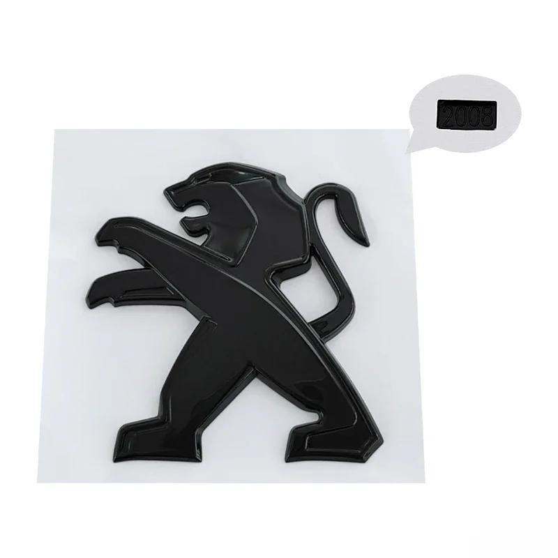 OQUP8 ABS 3D Löwenemblem Fronthaube Heckklappe Abzeichen für Peugeot 2008 3008 2021 2022 2023 Autoaufkleber Decals Styling Zubehör